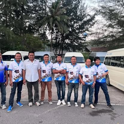 Our drivers and office team before a departure